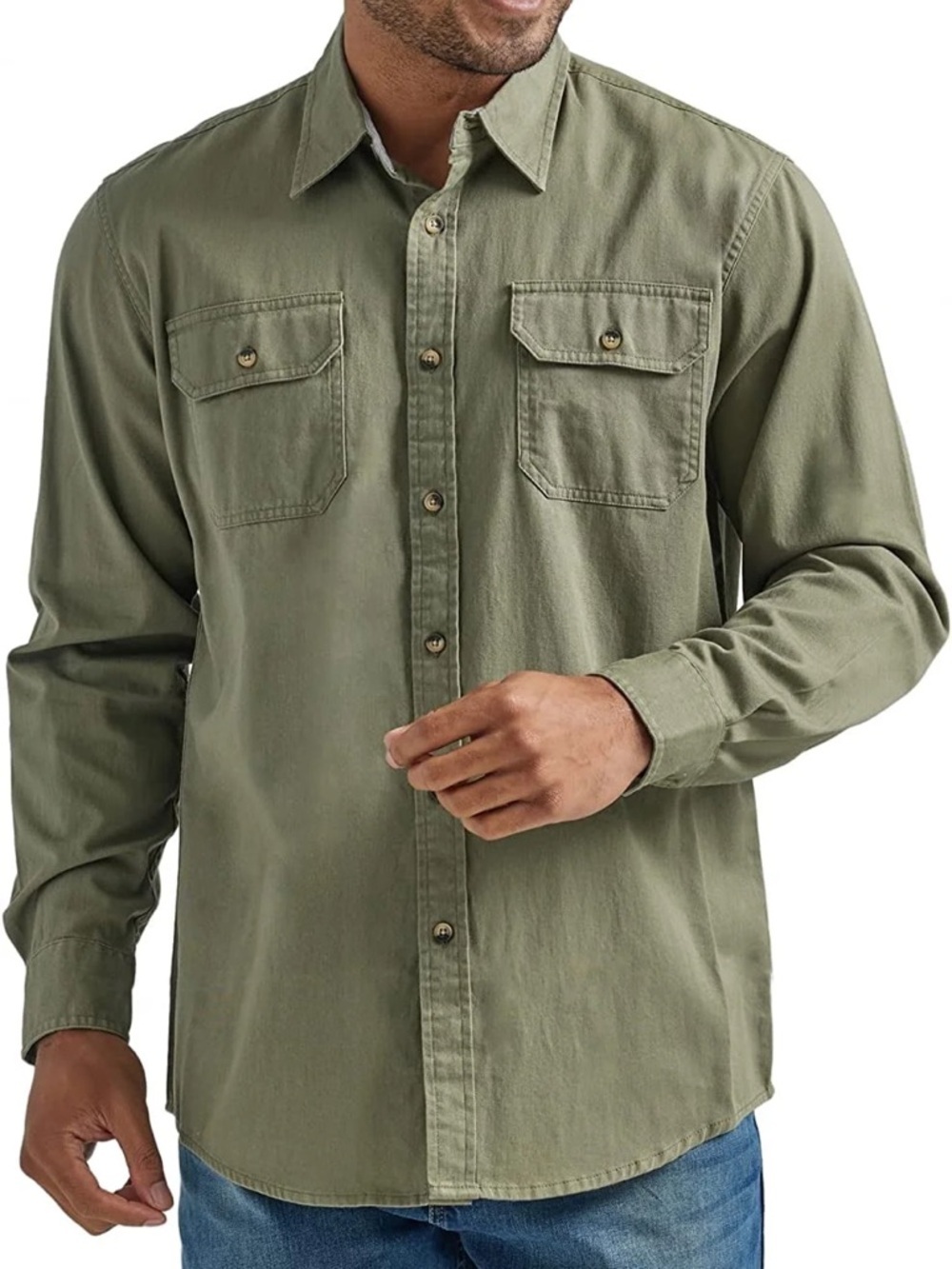 Lucky Brand Men's Green Button-Down Shirt Size XL